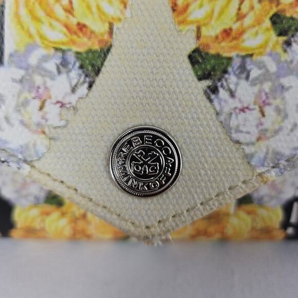 REBECCA MINKOFF WOMEN’S FLORAL CLUTCH WALLET – YELLOW – ZIP INTERIOR POCKET - Picture 3 of 4